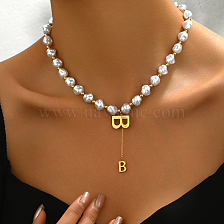 Elegant Stainless Steel B Letter Collarbone Chain for Women