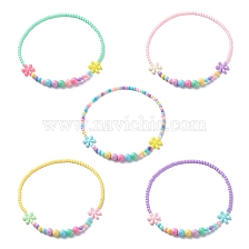 Flower Opaque Acrylic Stretch Kid Necklaces