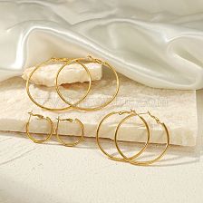 Simple Style Solid Color Stainless Steel Plating Hoop Earrings 1 Pair