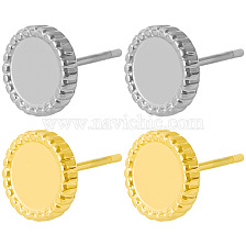 Fashionable Round Stainless Steel Earrings Gold Plated Vintage Accessories