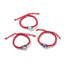 Flower Braided Bead Bracelet, Lucky Red Bracelet for Kid