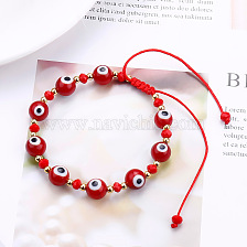 Lustrous demon eye stainless steel bead woven bracelet female niche design.