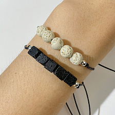 Graduation Season Student Bracelet Set with Black and White Beads