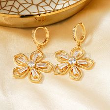 Zircon Flower Earrings Sweet Fashion Colorful Simple Ear Jewelry