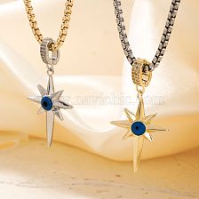 Vintage Retro Style Starburst Evil Eye Zircon Pendant Necklace for Parties