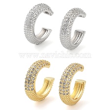 Brass Micro Pave Cubic Zirconia Cuff Earrings for Women