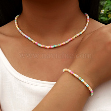 Fashionable European and American style shell bead bracelet set for women.