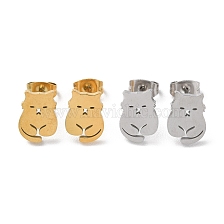 304 Stainless Steel Stud Earrings, Fox