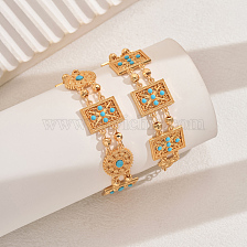 Geometric Blue Zircon Vintage Palace Style Bracelet for Women Party.