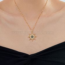 Fashionable Hip-hop Style Necklace with Zircon Hexagram Pendant, Low Allergy.