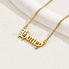 Simple Vintage Letter Gold Yellow Women's Necklace