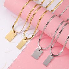 Streetwear Geometric Stainless Steel Gold Plated Silver Plated Pendant Necklace In Bulk