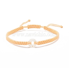 Donut Glass Braided Bead Bracelet, Adjustable Friendship Bracelet for Women