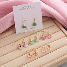 Simple Style Flower Stainless Steel Plating Drop Earrings 1 Pair