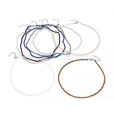 Electroplate Glass Beaded Necklaces, with Stainless Steel Lobster Claw Clasps and Curb Chains