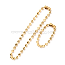 Vacuum Plating 304 Stainless Steel Ball Chain Necklace & Bracelet Set, Jewelry Set with Ball Chain Connecter Clasp for Women