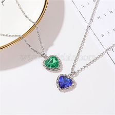  Classic Titanic Crystal Gem Love Necklace Wholesale 