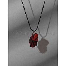 Gothic Retro Punk Irregular Octopus Alloy Resin Enamel Three-dimensional Halloween Men'S Pendant Necklace