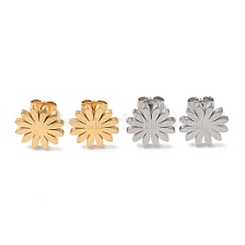 304 Stainless Steel Stud Earrings, Flowers