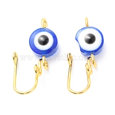 Brass Nose Rings, with Evil Eye Resin Beads, Nose Cuff Non Piercing, Clip on Nose Ring for Women Men, Blue