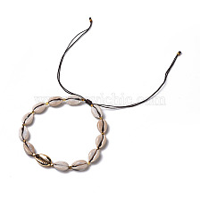 Cowrie Shell Braided Choker Necklaces, with Nylon Thread