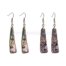 Abalone Shell/Paua ShellEarrings, with Brass Earring Hooks, Triangle