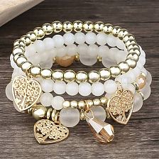 Ethnic Style Tree Heart Shape CCB Zinc Alloy Beaded Women's Bracelets