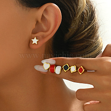 Elegant Classic Gold Plated Stud Earrings for Women