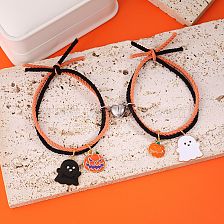 Casual Pumpkin Ghost Stainless Steel Elastic String Handmade Halloween Women's Bracelets