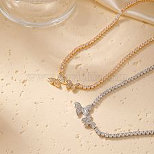 Chic Rhinestone Butterfly Necklace for Women, Elegant and Stylish Jewelry