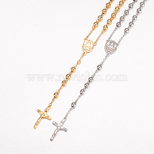 201 Stainless Steel Necklaces, Rosary Bead Necklaces