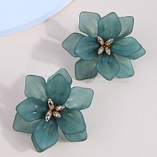 Sweet Flower Resin Ferroalloy Women'S Ear Studs