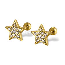 S925 Sterling Silver Stud Earrings with Diamond Star Design