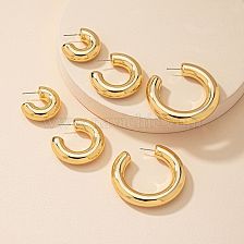 1 Pair Fashion Round Alloy Plating Alloy Women'S Ear Studs