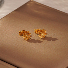 Stylish Stainless Steel Flower Earrings for Women's Daily Wear