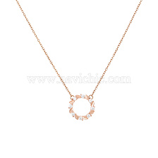 Silver flower wreath pendant with zircon stone, shell flower, delicate design.