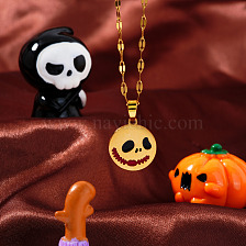 Cute Cartoon Skull Pendant Necklace Stainless Steel Hip-hop Fashion Accessory