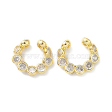 Clear Cubic Zirconia Diamond Wrap Cuff Earrings, Rack Plating Brass Jewelry for Women, Lead Free & Cadmium Free