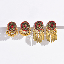 Bohemian Tassel Earrings Vintage Palace Style Zinc Alloy Women's Vacation Accessories.