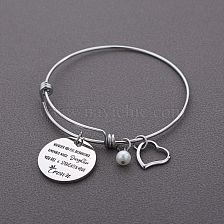 Simple Style Letter Stainless Steel Bangle In Bulk