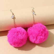 Korean Version Of Tide Creative Fluff Ball Small Fresh Zircon Earrings