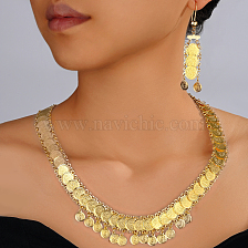 Gold Plated Fashionable Necklace Earrings Set for Women.