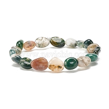 Natural Moss Agate Nuggets Beads Stretch Bracelet, Reiki Bracelet for Children