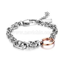 Titanium Steel Splicing Inter-color Bracelet Hip-hop Personality Jewelry Wholesale