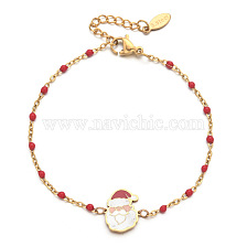  Original Christmas Bracelet Women's Alloy Oil Drop Santa Claus Handicraft Stainless Steel Rice Ball Bracelet