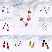 Simple Style Christmas Hat Santa Claus Christmas Socks Alloy Plating Women'S Drop Earrings 1 Pair