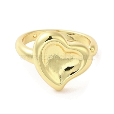 Rack Plating Brass Finger Ring, Long-Lasting Plated, Cadmium Free & Lead Free, Heart