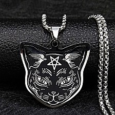 304 Stainless Steel Pendant Necklaces, Cat