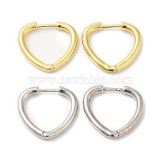 Rack Plating Brass Heart Hoop Earrings for Women, Long-Lasting Plated, Lead Free & Cadmium Free