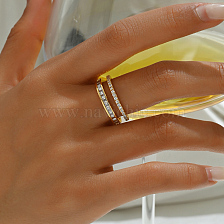 Floral Double-layer Zirconia Ring for Women Party Gift